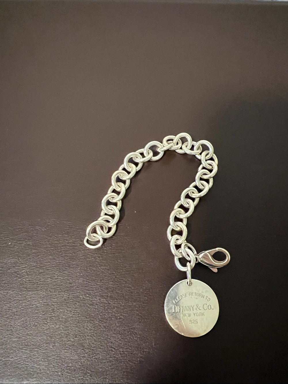 Tiffany & Co. Sterling Silver Round Tag Charm Bracelet